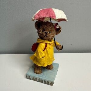 Home Interior Kuddles Korner  2002 Calendar Bear Raincoat umbrella #11832 April